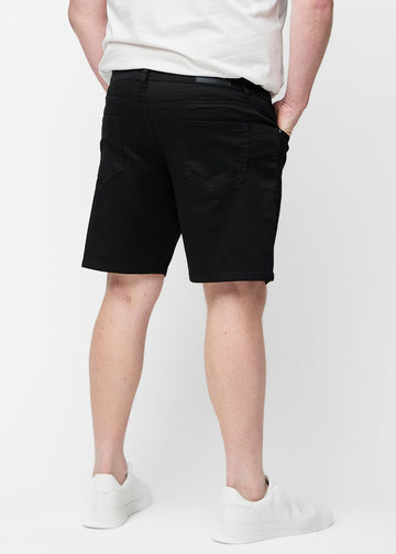 Svarta shorts för herr i färgen Ravens sett bakifrån på plus-size modell.